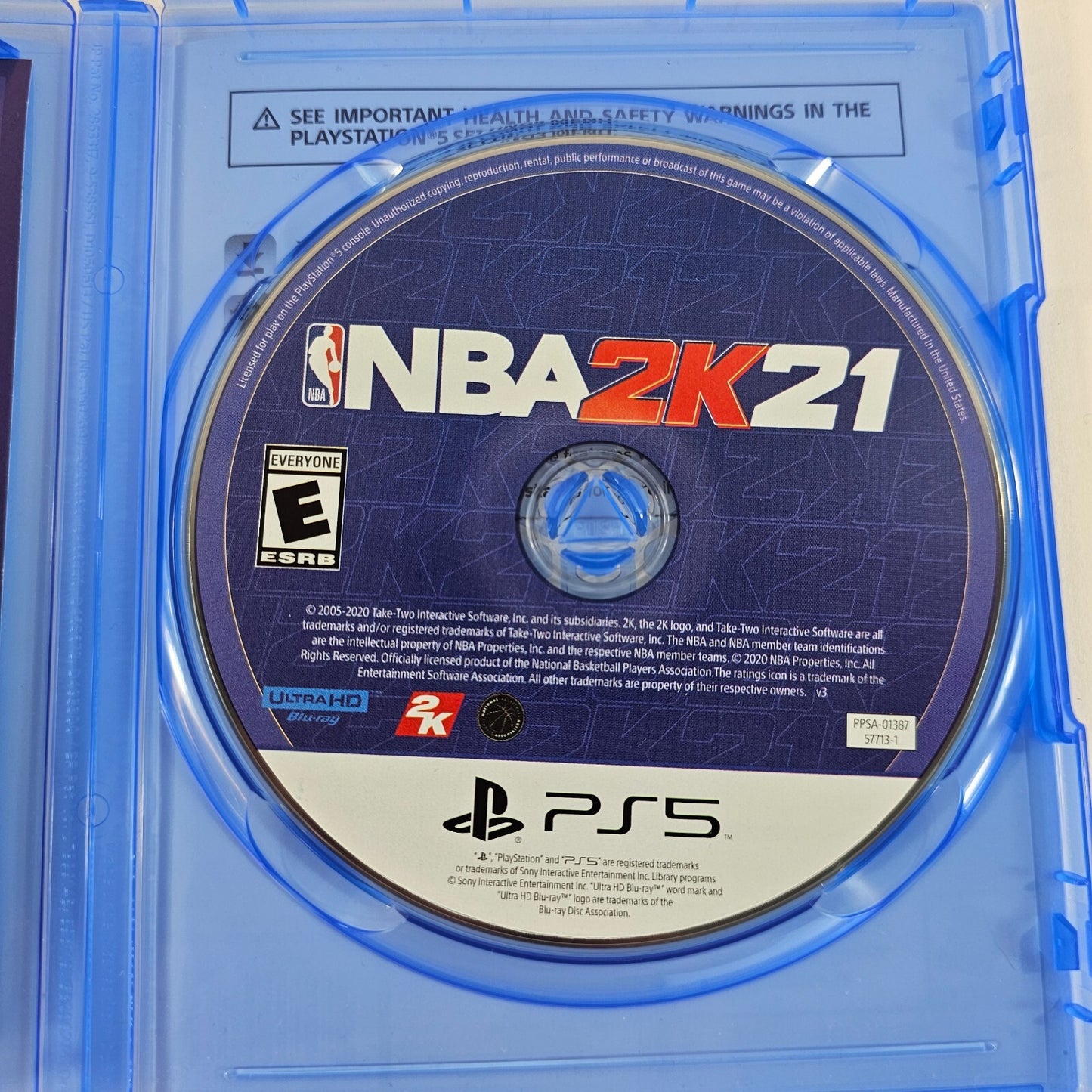 NBA 2K21 (Sony PlayStation 5, 2020) Game Case Insert - Tested