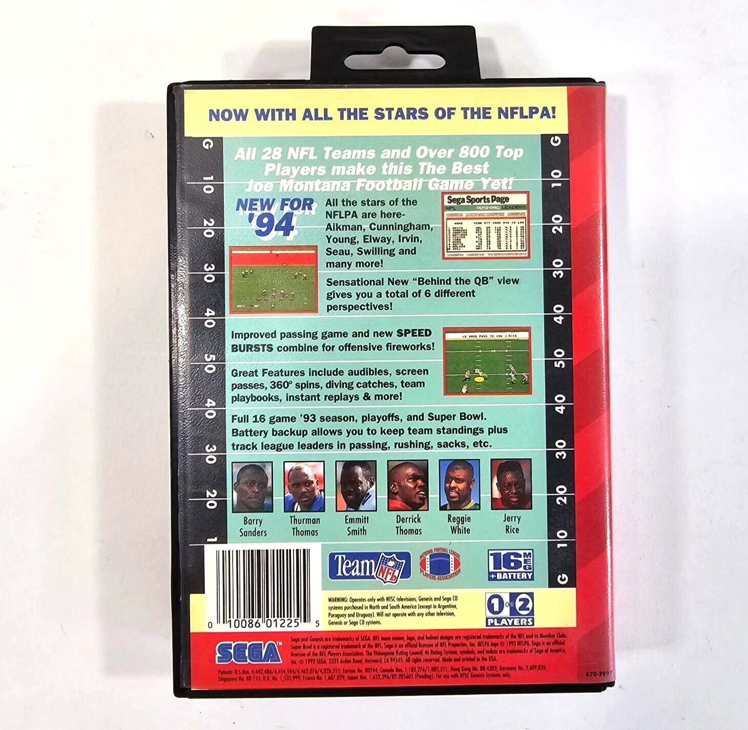 NFL Football '94 Starring Joe Montana (Sega Genesis, 1993) Game Case Manual