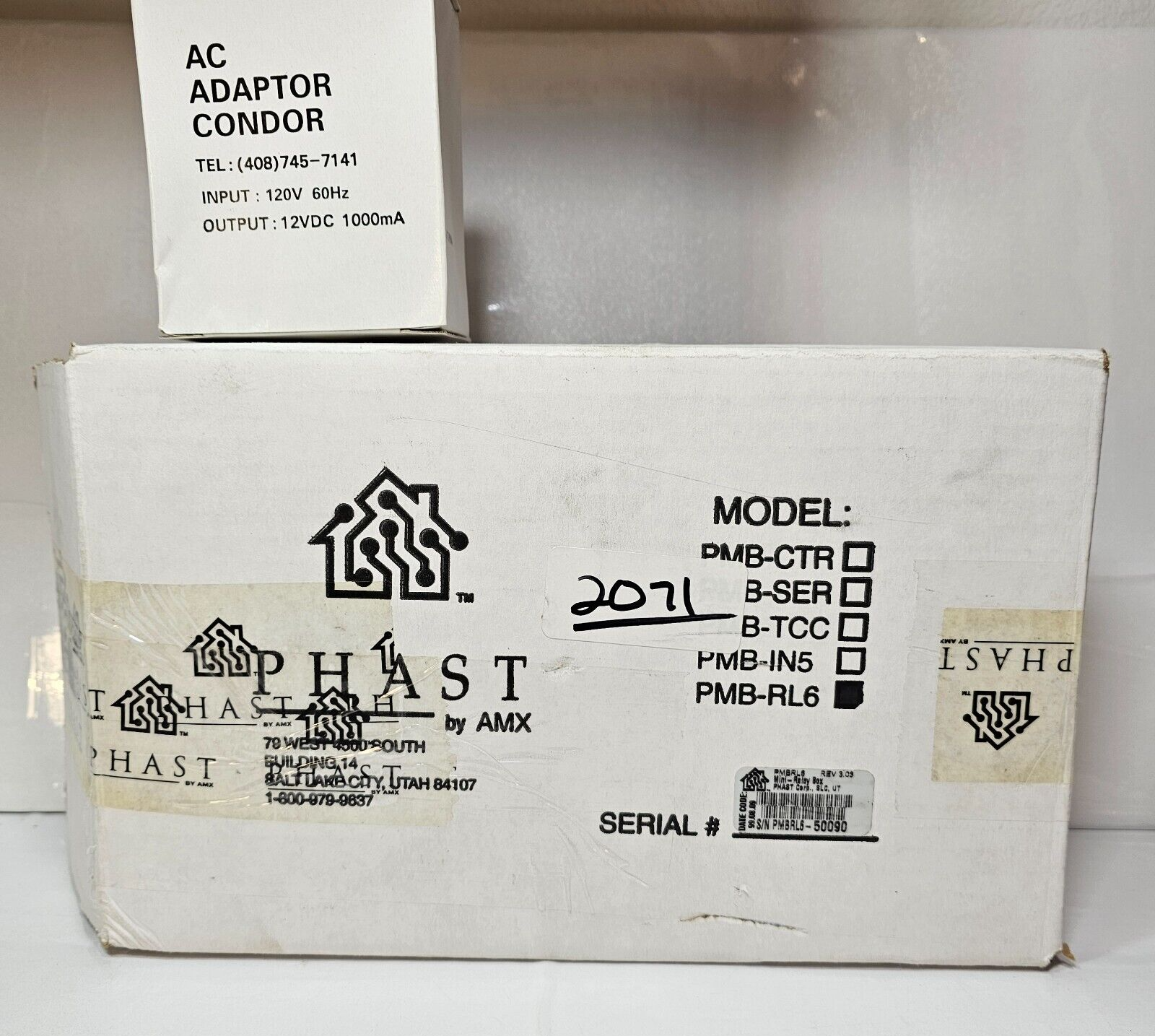 Phast by AMX Landmark PMB-RL6 Remote Relay Box with Power Supply - Tested