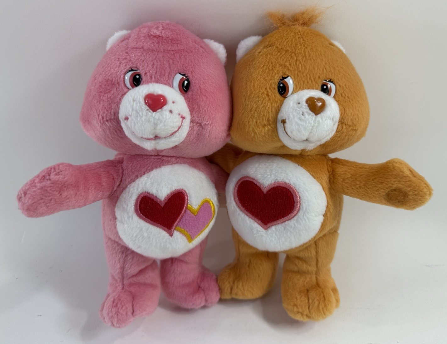 Care Bears 20th Anniversary 2002 Tender Heart & Love A Lot Cuddle Pair Plush Toy