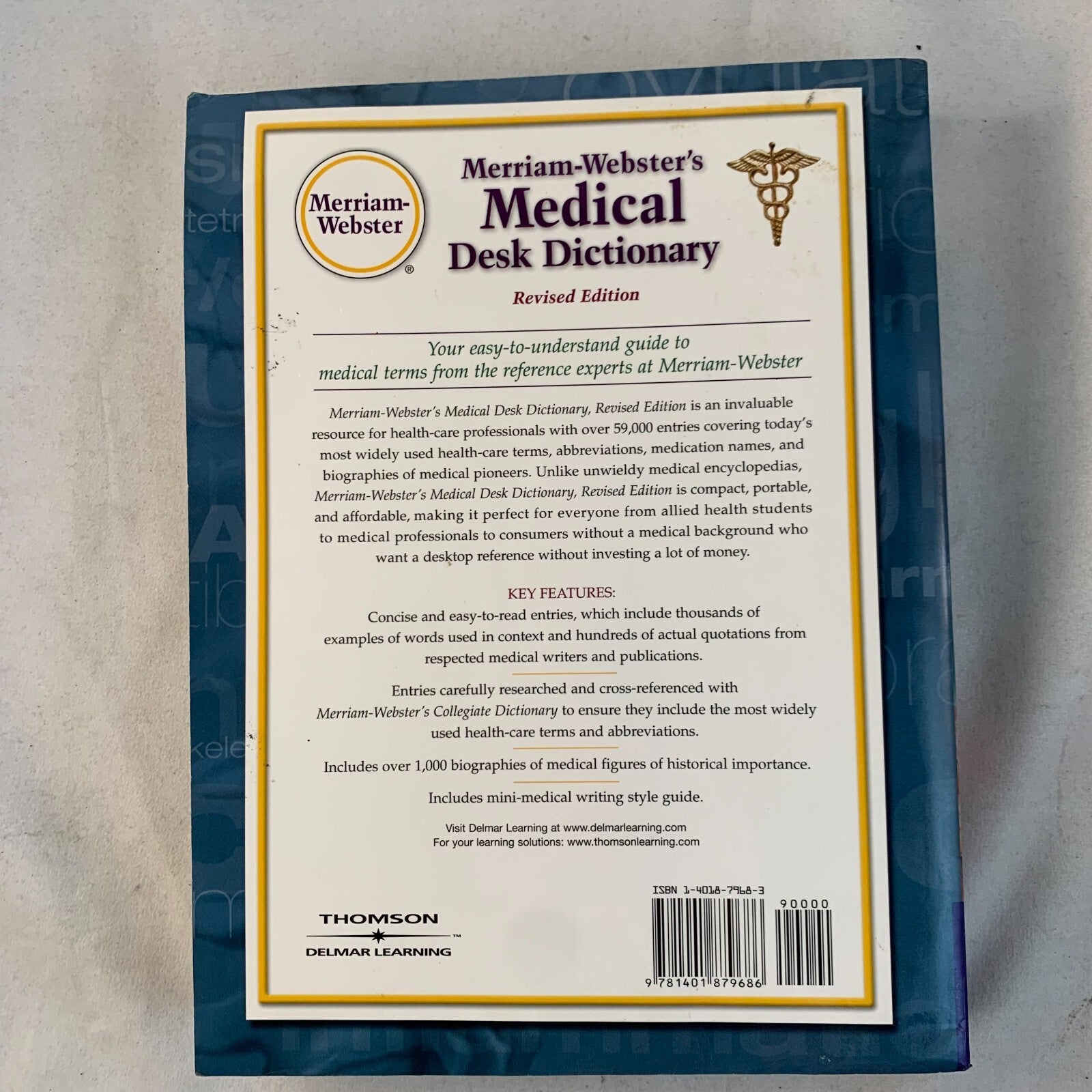 Merriam Webster's Medical Desk Dictionary Paperback Inc. Merriam-