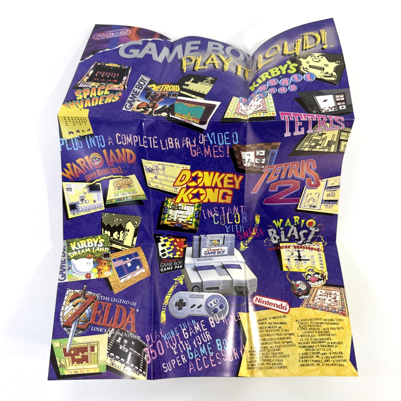 Tennis (Nintendo Gameboy, 1989) Game Box Manual Inserts - Tested and Working