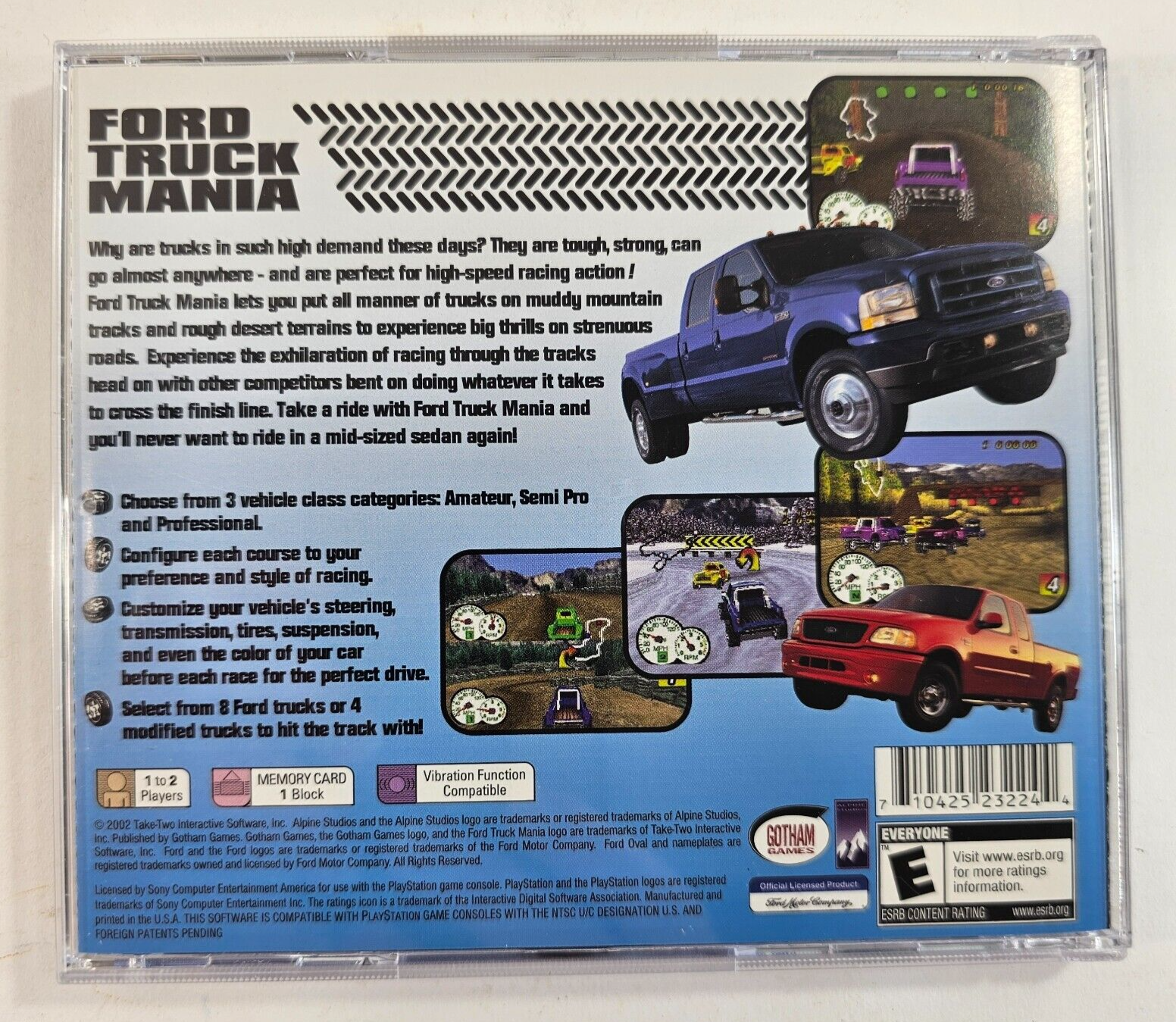 Ford Truck Mania (Sony PlayStation 1, 2003) Game Case Manual Registration Card
