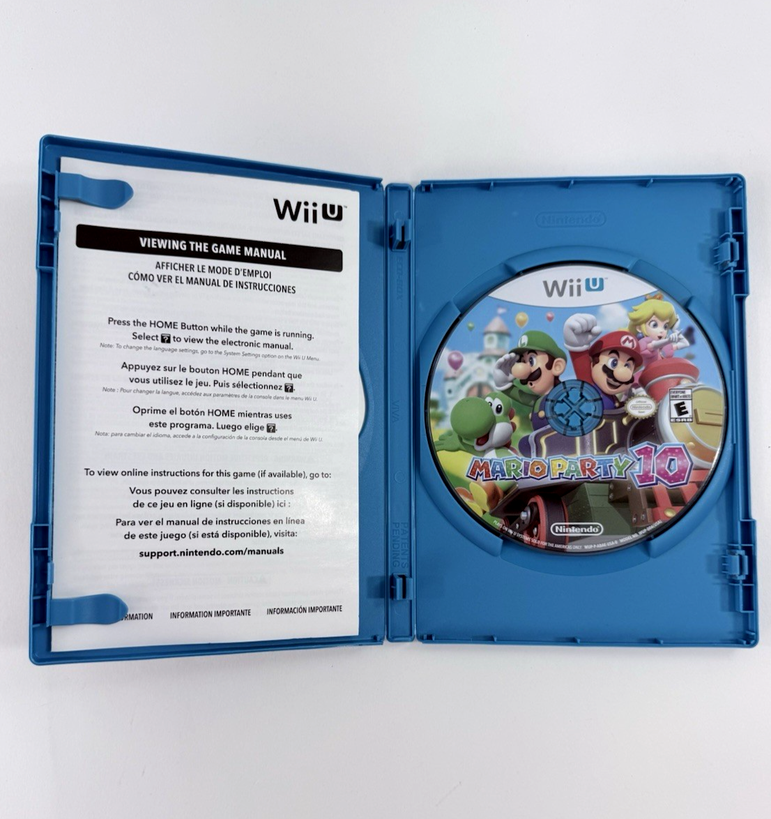 Mario Party 10 (Nintendo Wii U, 2015) Game Case Manual - Tested and Working