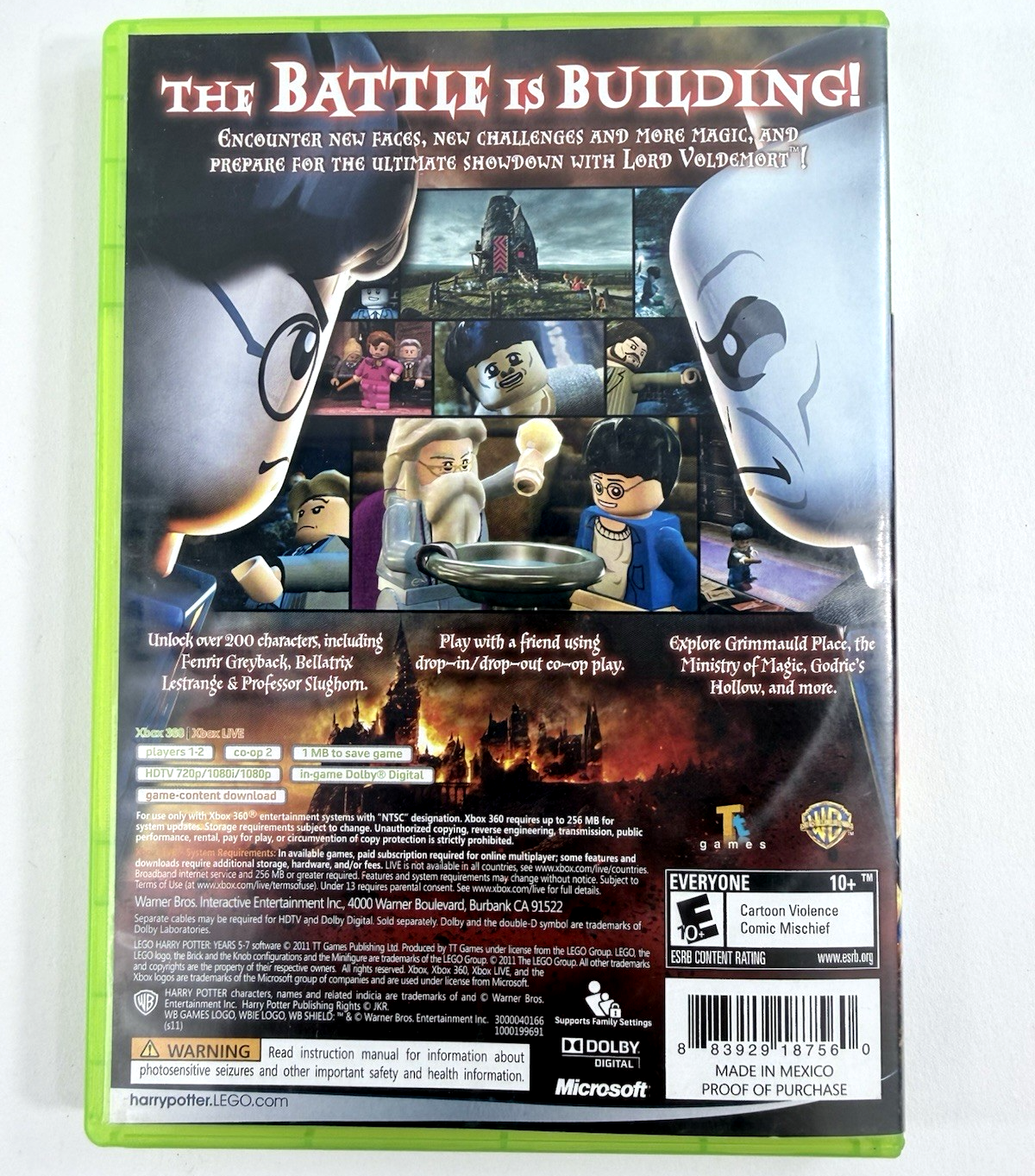 LEGO Harry Potter: Years 5-7 (Microsoft Xbox 360, 2011) Game Case Manual -Tested