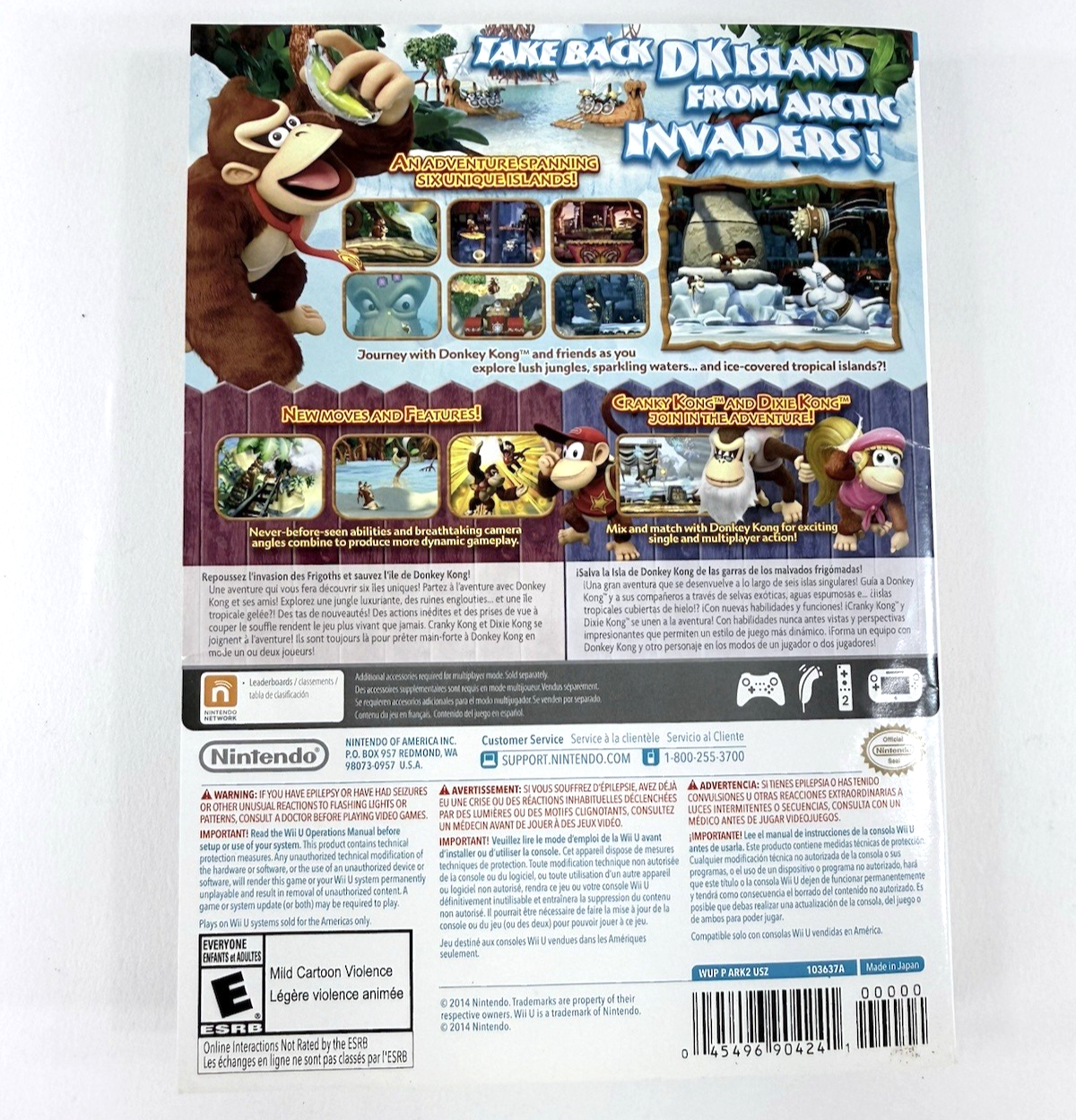 Donkey Kong Country: Tropical Freeze (Wii U, 2016) Game Case Manual - Tested