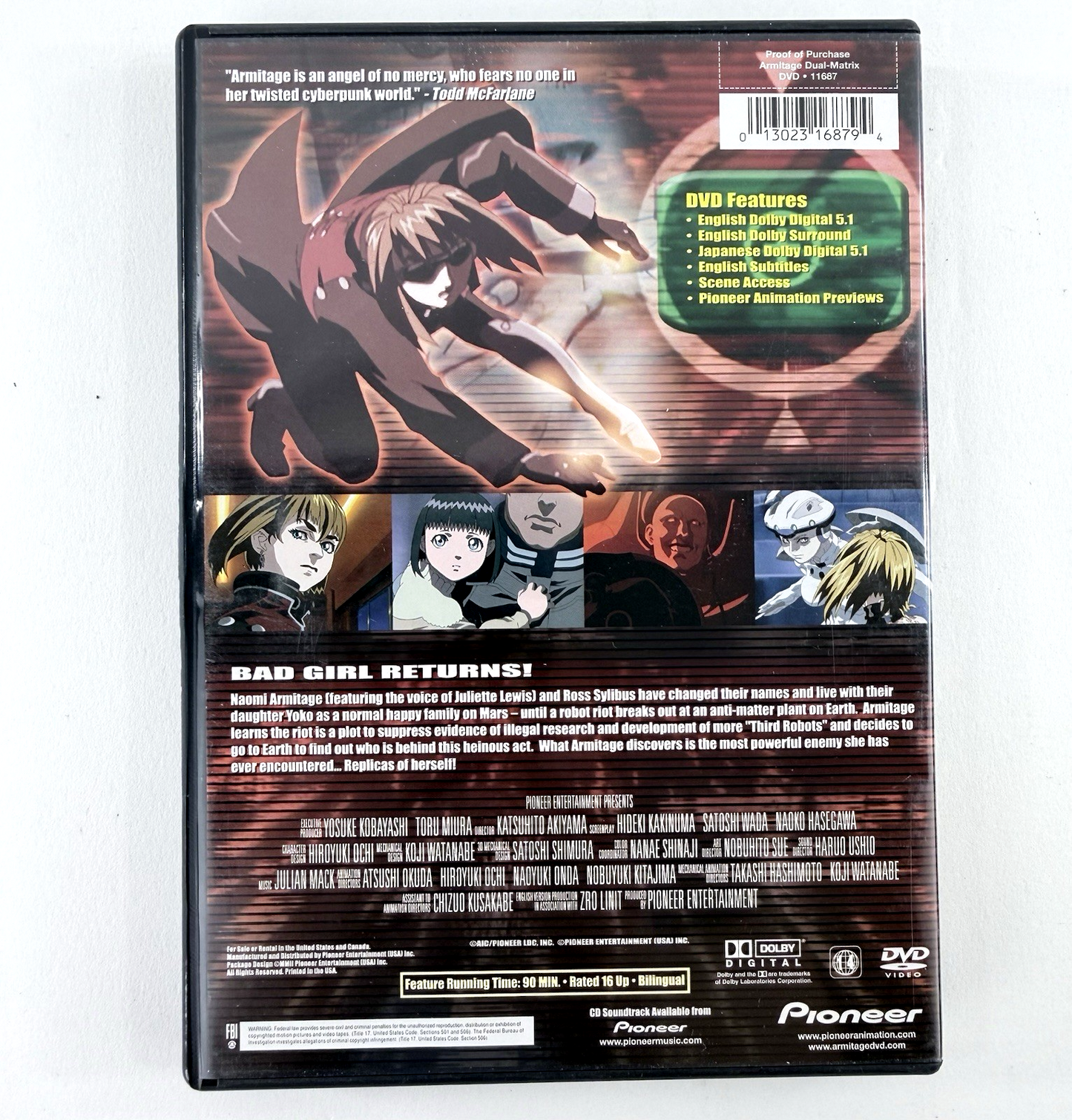 Armitage III: Dual Matrix (DVD, Pioneer, 2002) Juliette Lewis - Tested