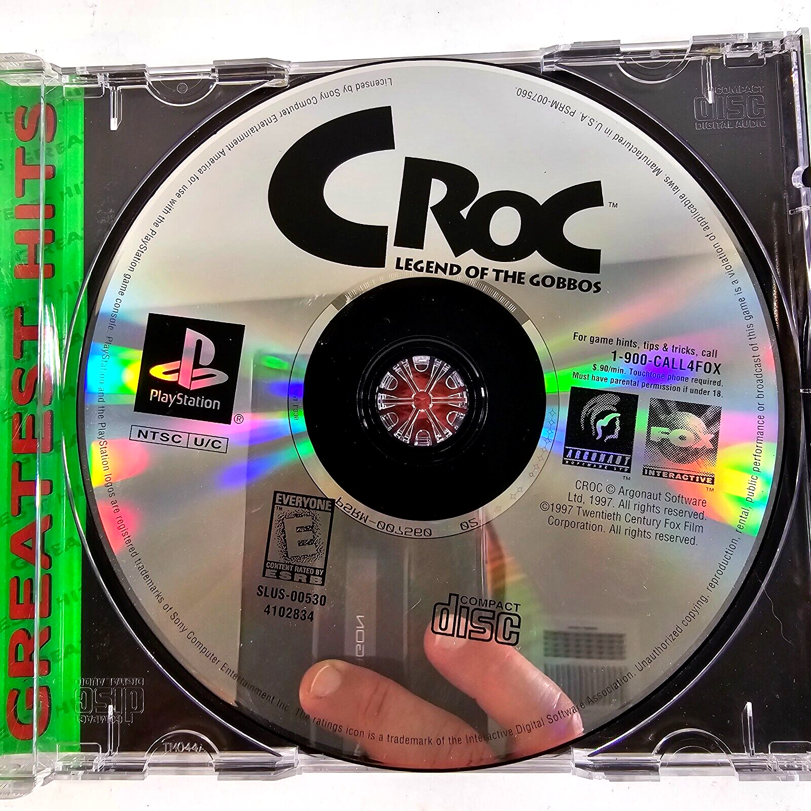 Croc: Legend of the Gobbos (PlayStation 1, 1998) Game Case Manual Registration