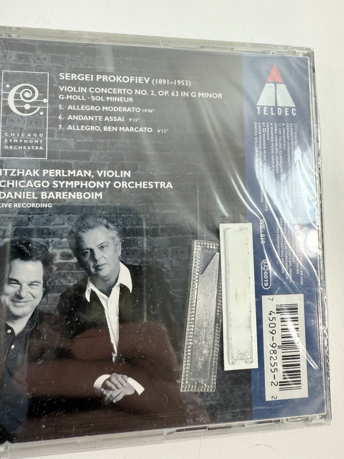 Itzhak Perlman - Stravinsky & Prokofiev Violin Concertos (Teldec CD, 1997) New