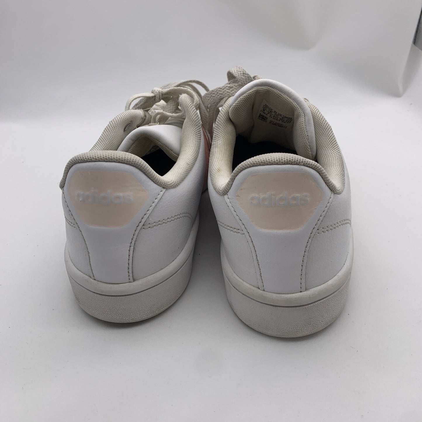 Adidas Womens Advantage Cloudfoam AQ0527 White Leather Sneaker Shoes Size 9