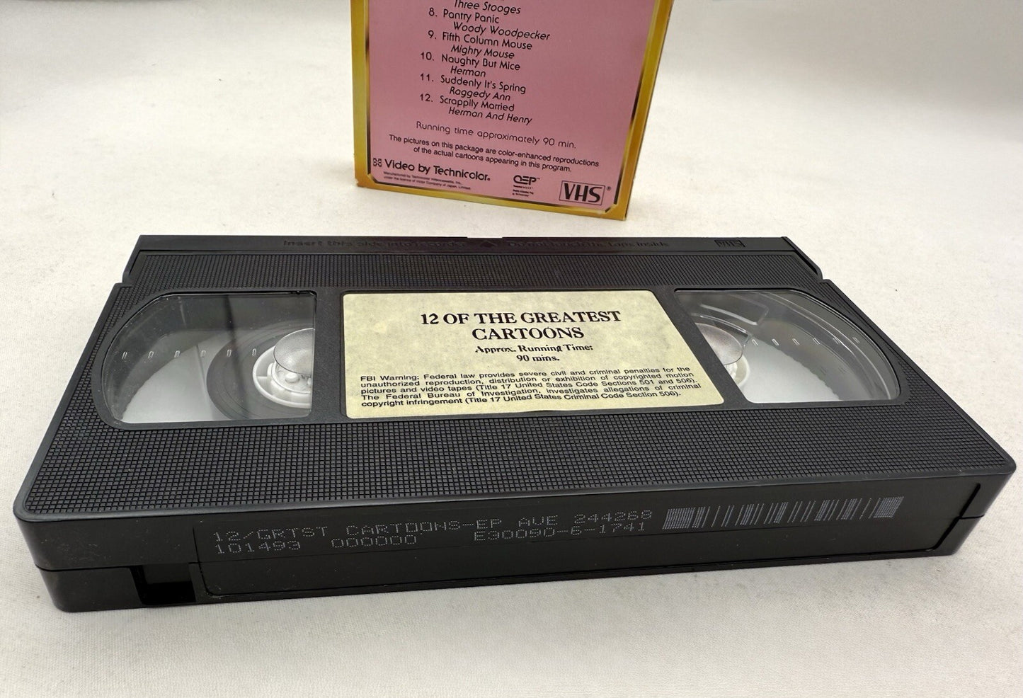 12 of the Greatest Cartoons (VHS, 1990) Tested and Working