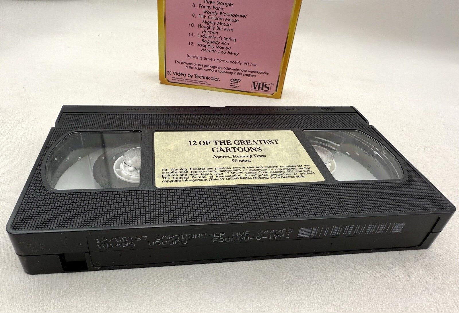 12 of the Greatest Cartoons (VHS, 1990) Tested and Working