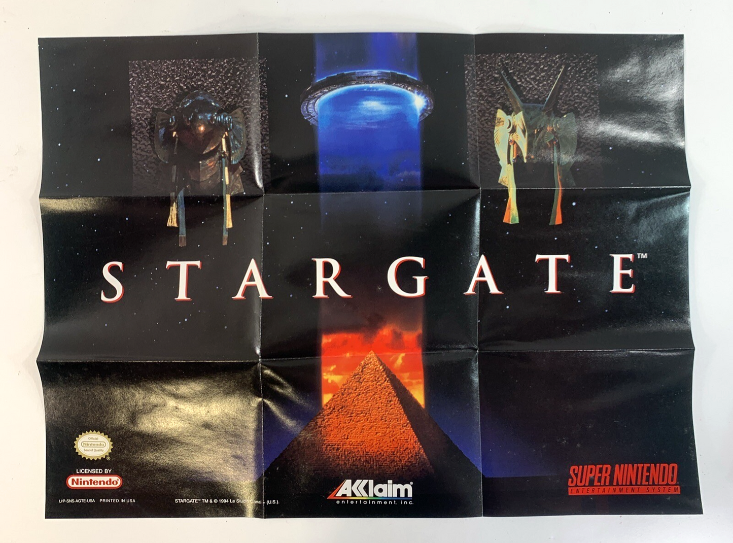 Stargate (Super Nintendo, 1991) Game, Box, Manual, Poster, Insert, Registration