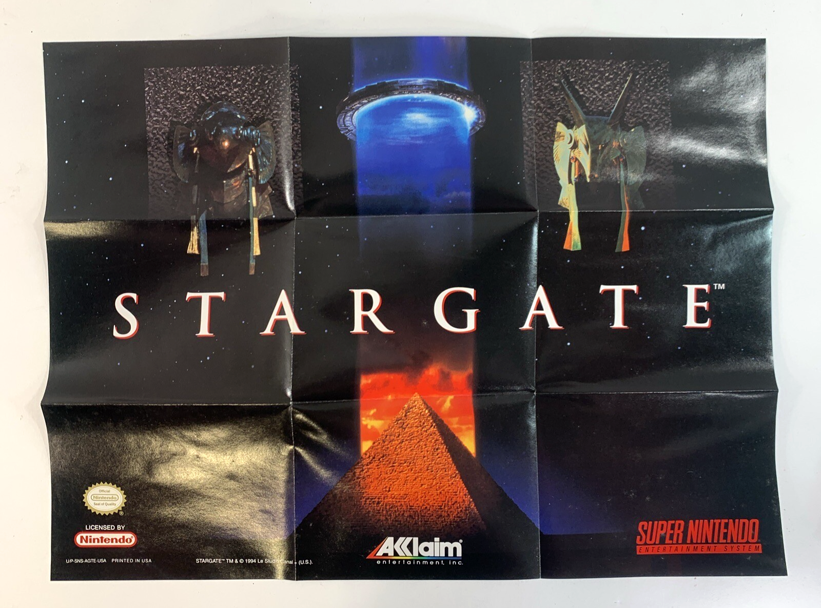 Stargate (Super Nintendo, 1991) Game, Box, Manual, Poster, Insert, Registration