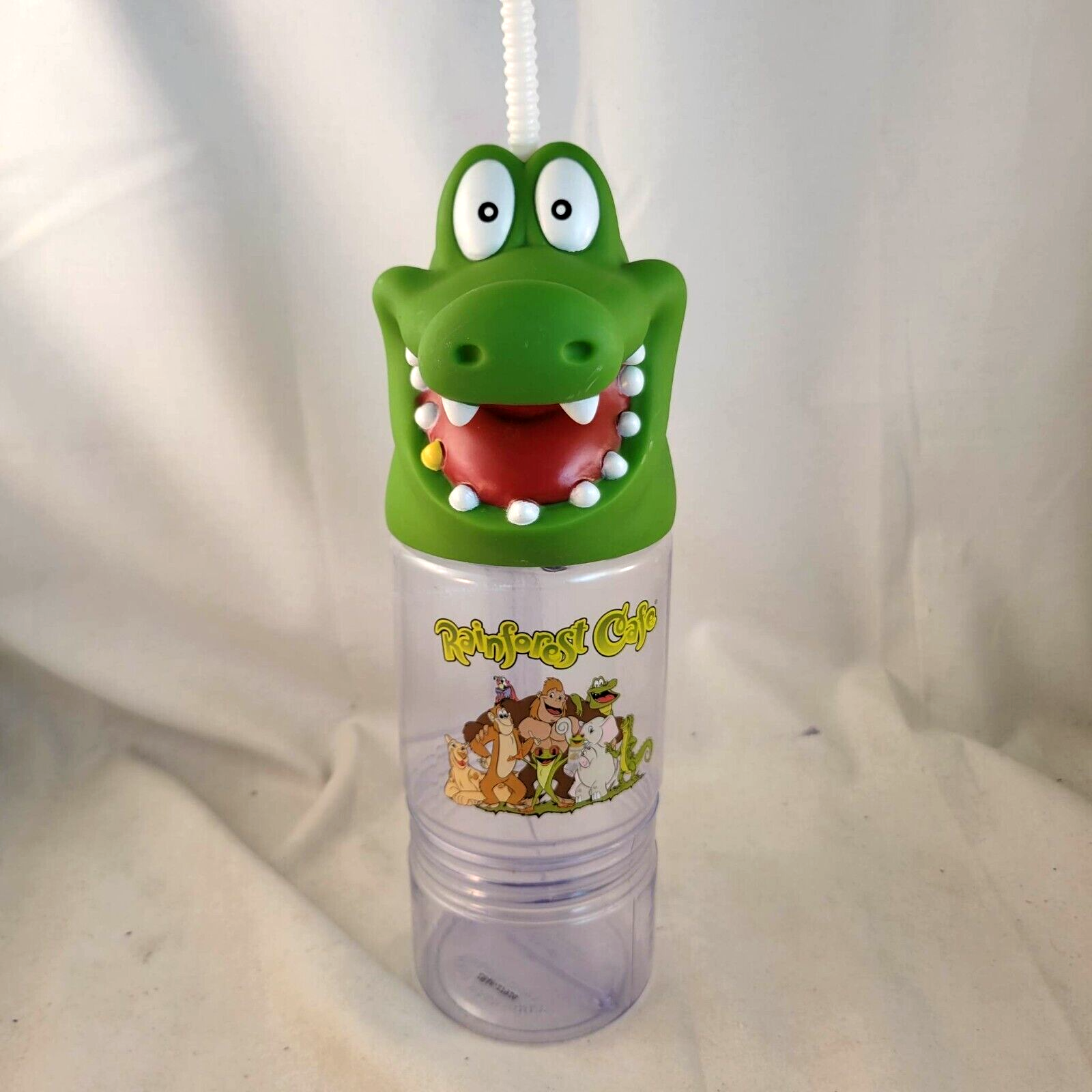 3D Frog Gorilla Alligator Rainforest Café Souvenir Travel Water Bottle W/Handle