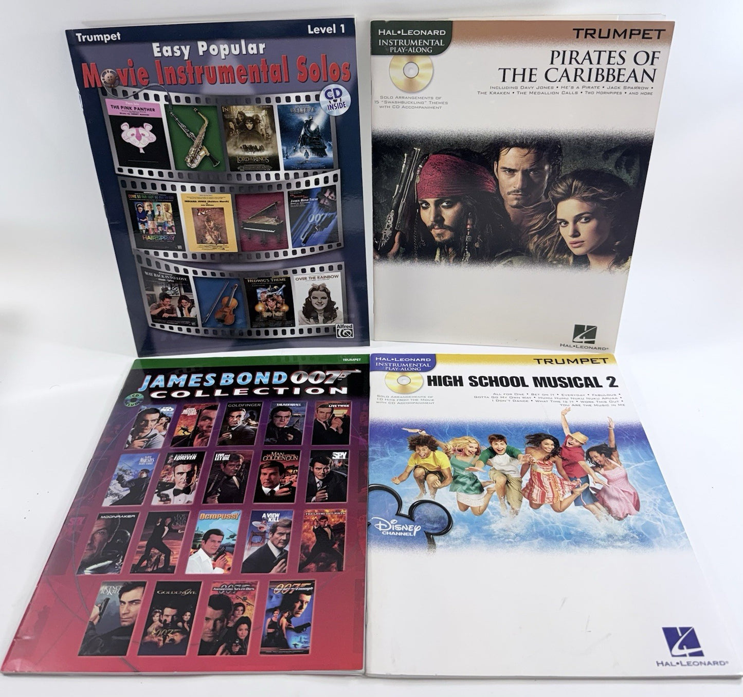 Instrumental Trumpet Play-Along Books - Pirates of the Caribbean, James Bond, +2
