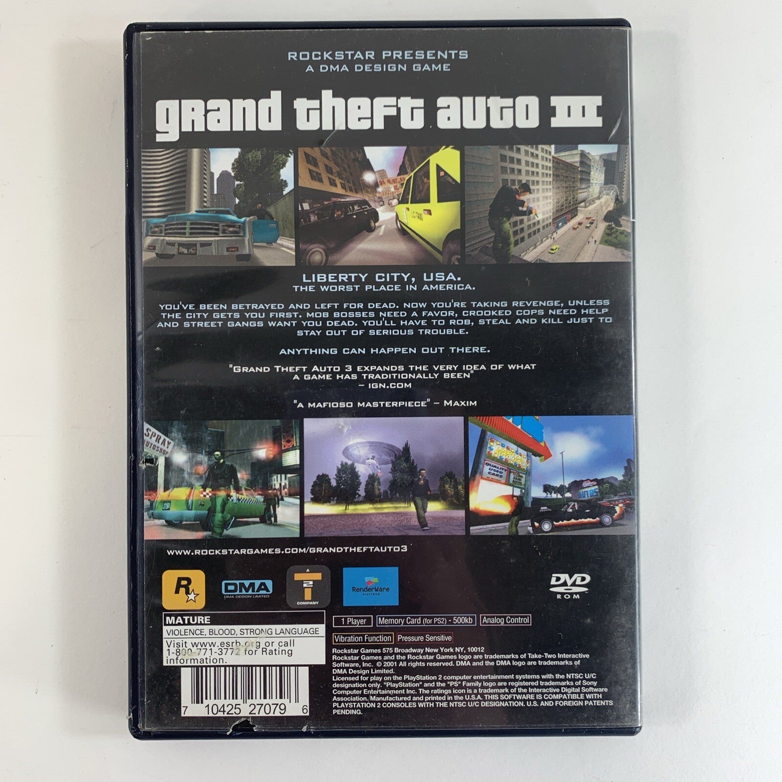 Grand Theft Auto III 3 (Sony PlayStation 2, 2001) Game Case Manual - Tested