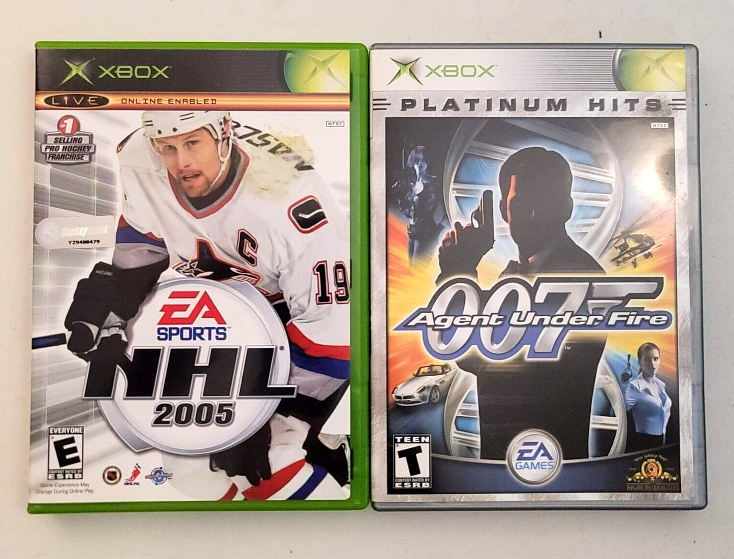James Bond 007: Agent Under Fire (Microsoft Xbox bundle) NHL 2005 - Complete