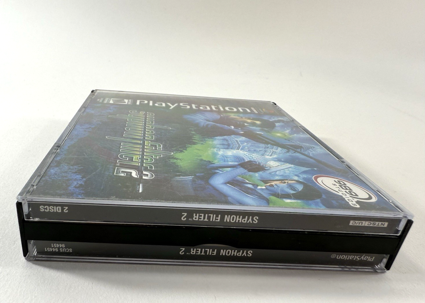 Syphon Filter 2 (Sony PlayStation 1, 2000) Game Discs, Case, Manual - Tested