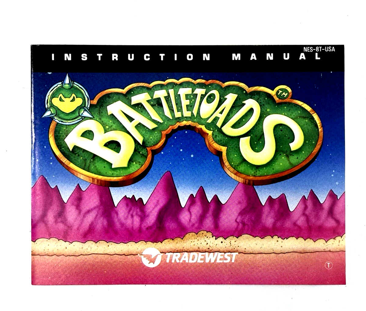 Battletoads (Nintendo NES, 1991) Game Box Manual Poster Foam Sleeve - Tested