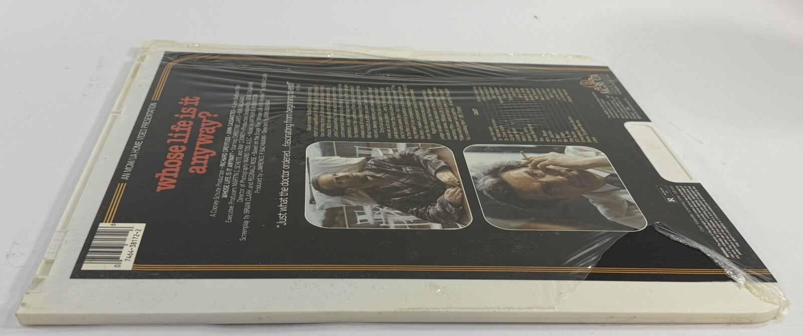 Whose Life Is It Anyway? (CED Videodisc, 1981) Factory Sealed