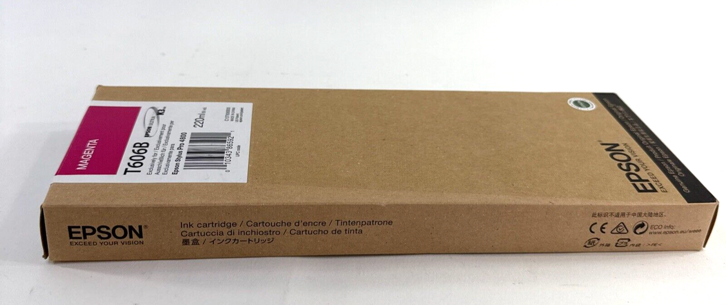 Epson K3 Ultrachrome Magenta Ink Cartridge T606B Exp Date: 2018 - New