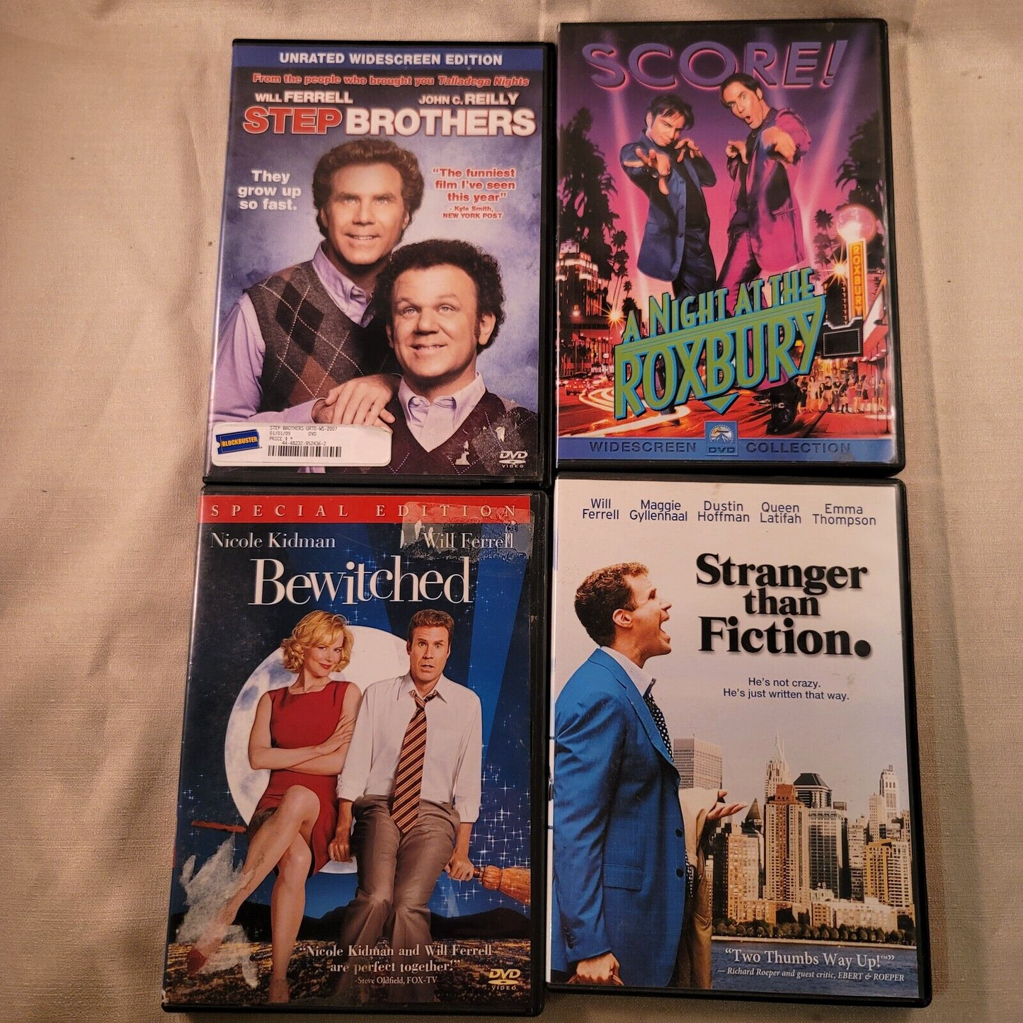 Will Ferrell 4 DVD Lot – Stranger Than Fiction, Step Brothers, Bewitched Roxbury