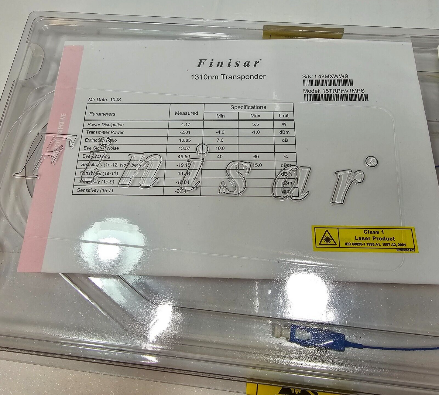 Finisar 1310nm Transponder 15TRPHV1MPS New Sealed