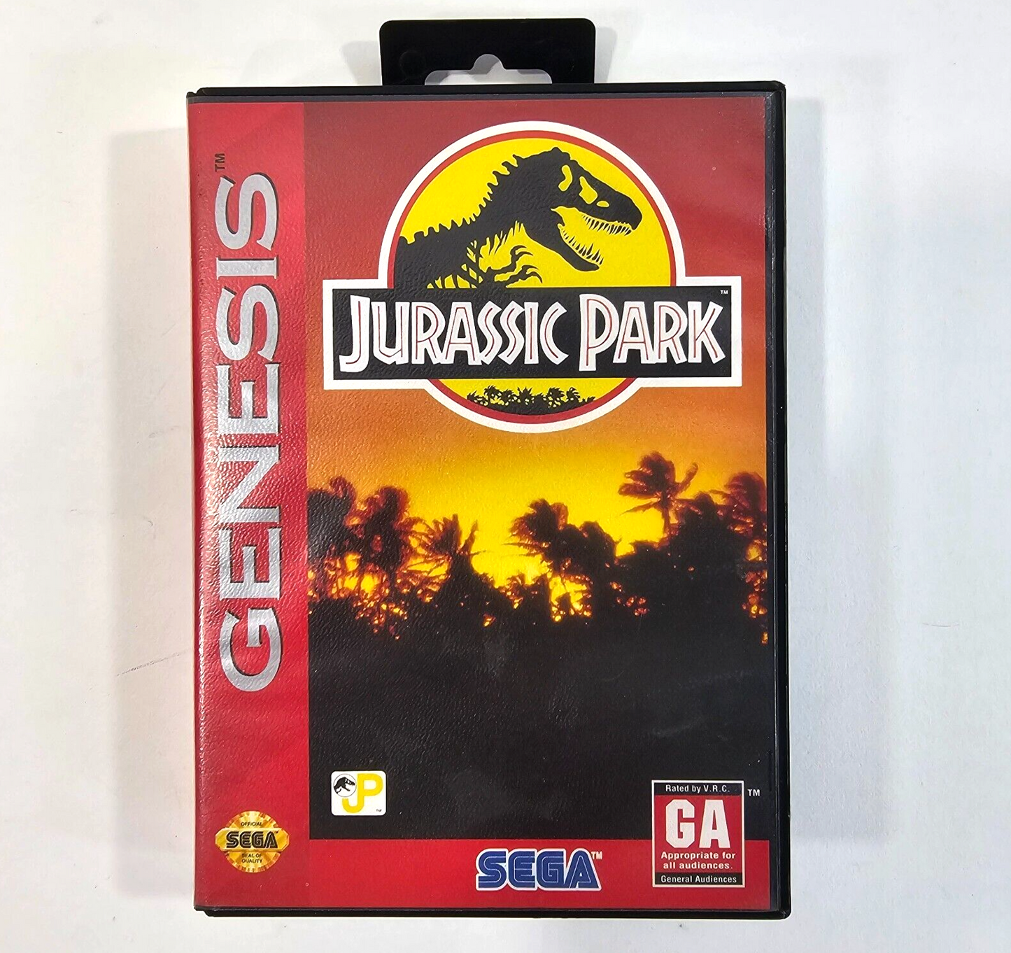 Jurassic Park (Sega Genesis, 1993) Game Manual and Case with Hangtab - Tested