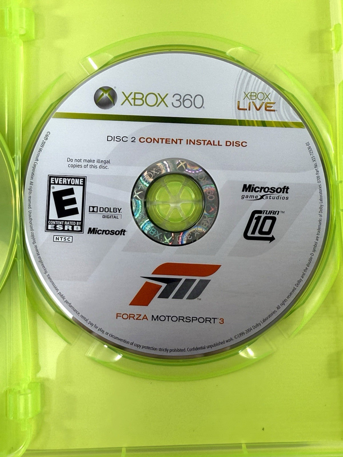 Forza Motorsport 3 (Microsoft Xbox 360, 2009) Game Case Manual Insert - Tested