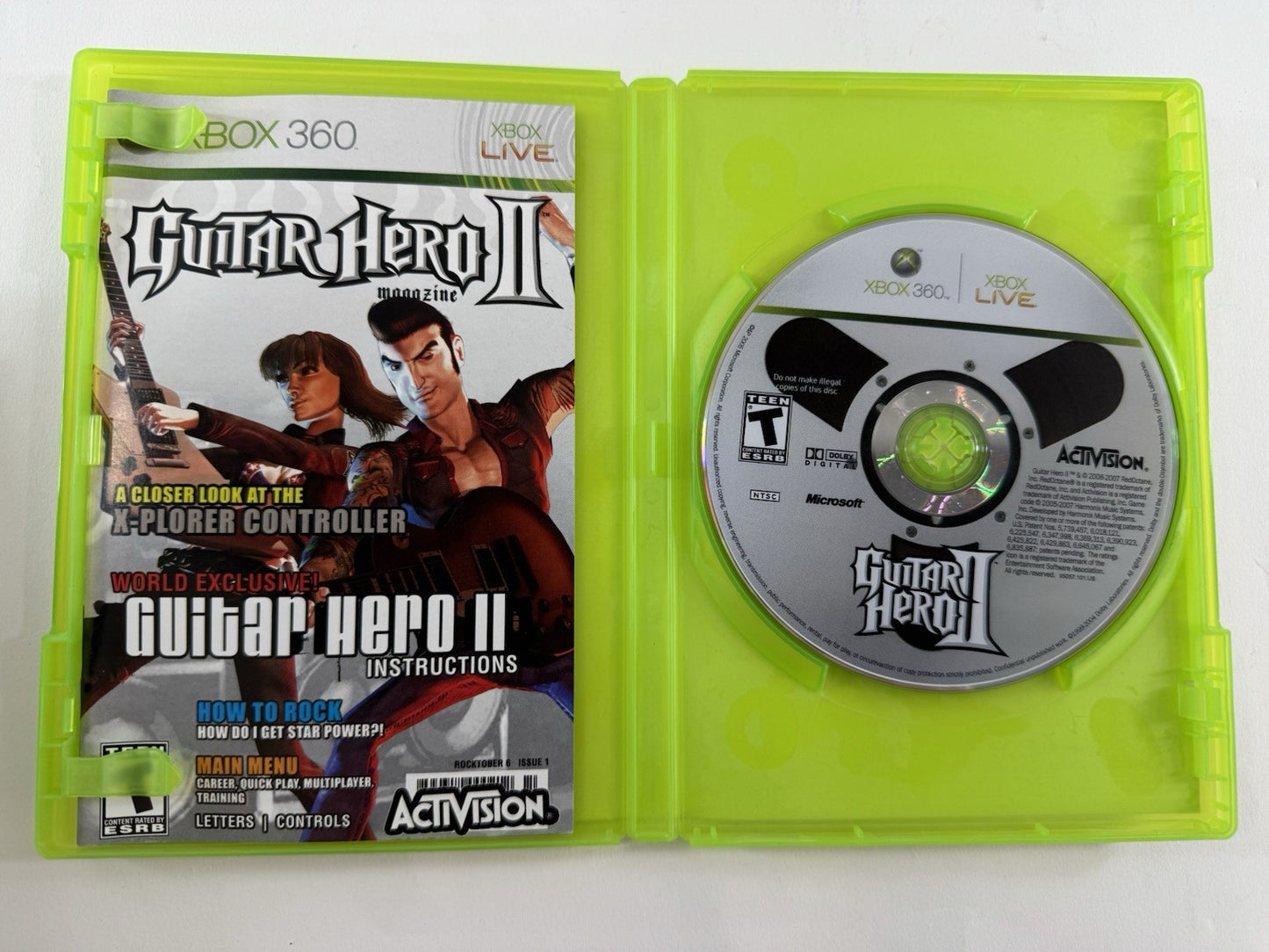 Guitar Hero II (Microsoft Xbox 360, 2007) Game Case Manual - Tested and Working