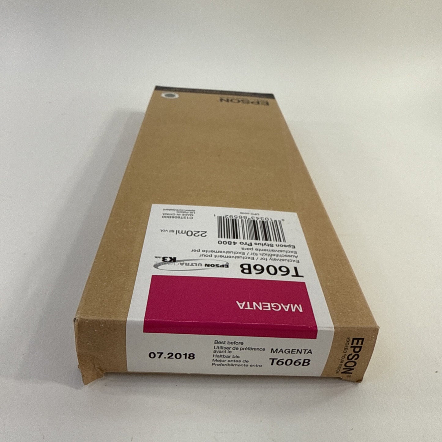 Epson K3 Ultrachrome Magenta Ink Cartridge T606B Exp Date: 2018 - New