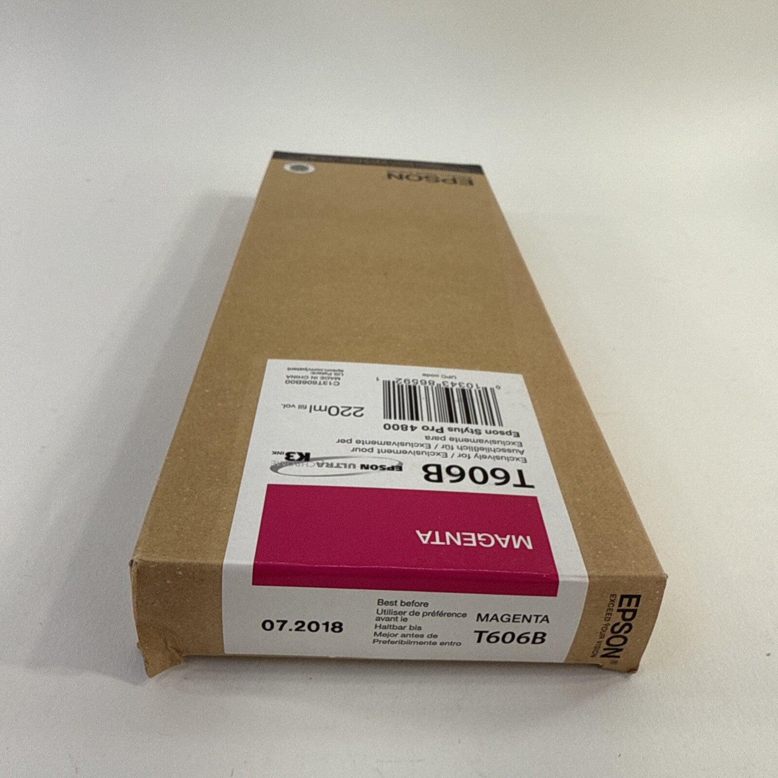 Epson K3 Ultrachrome Magenta Ink Cartridge T606B Exp Date: 2018 - New