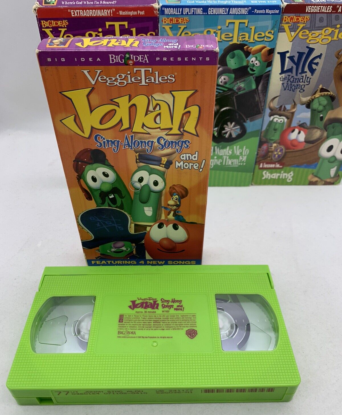 Veggie Tales (VHS Bundle) Forgiveness, Sharing, Handling Fear, Sing-along Songs