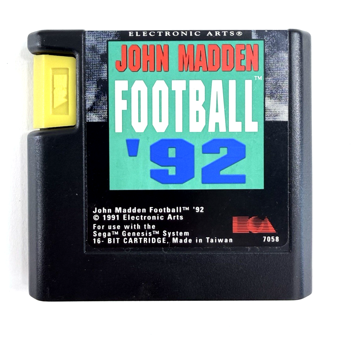 John Madden Football '92 (Sega Genesis, 1991) Game, Case, and Manual - Tested