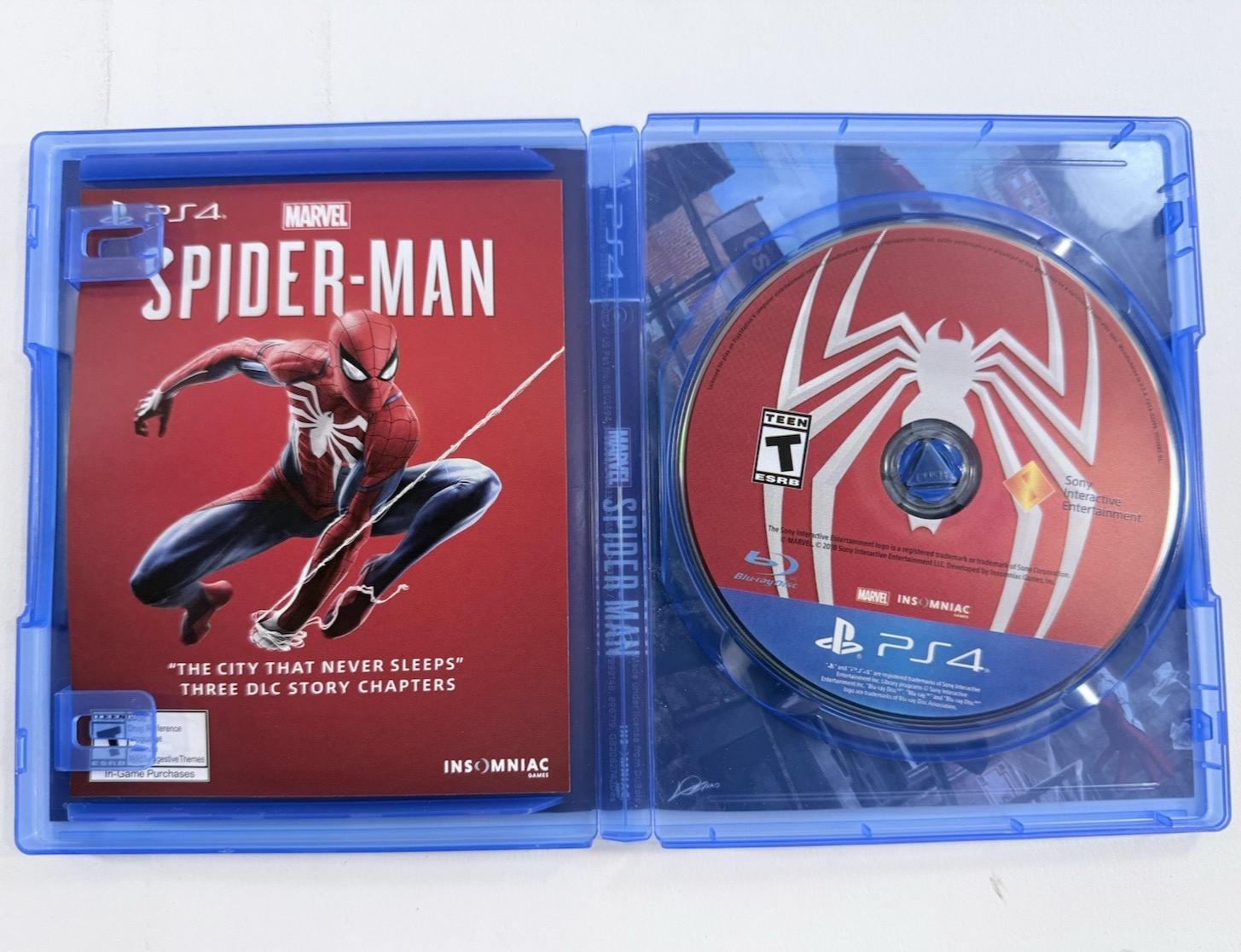 Marvel Spider-Man (PlayStation 4, 2018) Game, Case, Insert - Tested and Working