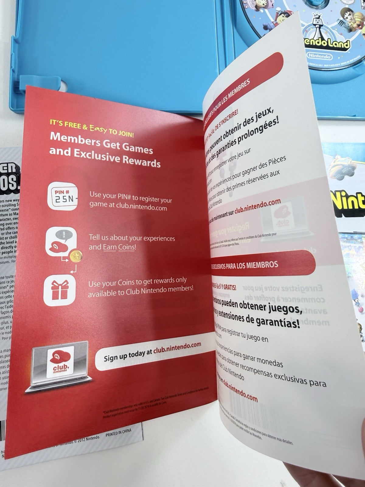 Nintendo Land (Wii U, 2012) Game Case Manual Inserts - Tested and Working