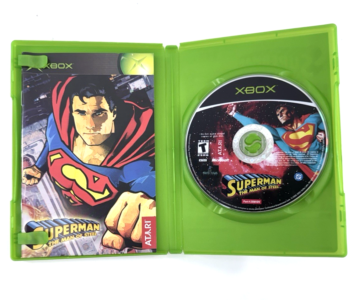 Superman: The Man of Steel (Xbox, 2002) Game Case Manual Insert - Tested