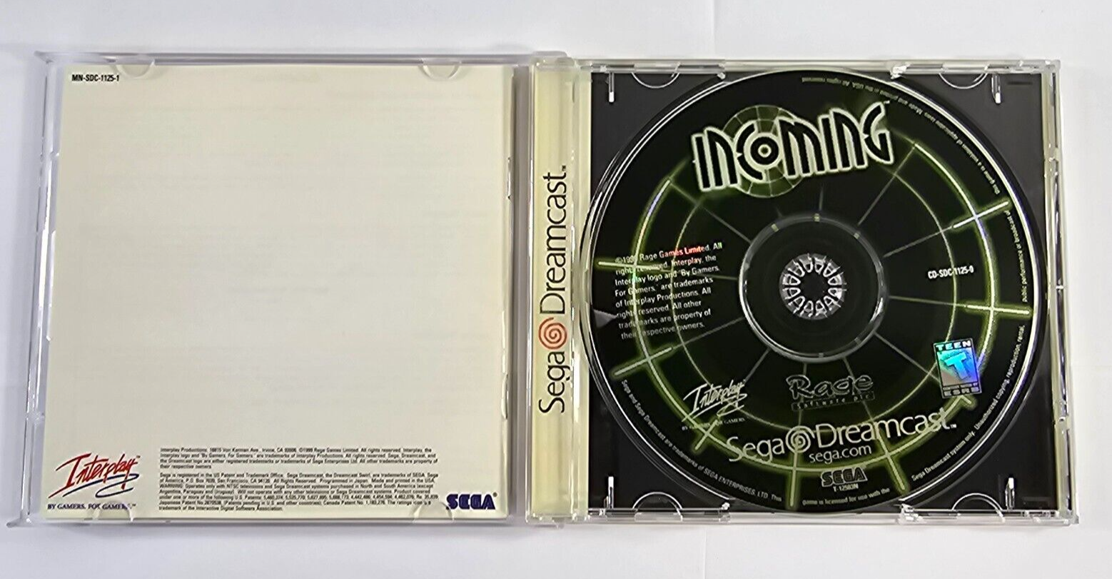 Incoming (Sega Dreamcast, 1999) Game Case Manual - Tested and Working