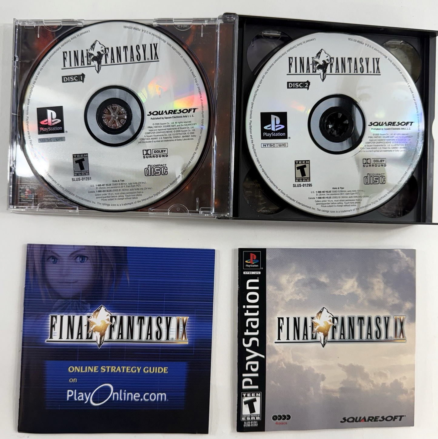 Final Fantasy IX (Sony PlayStation, 2000) Discs Case Manual Insert - Tested