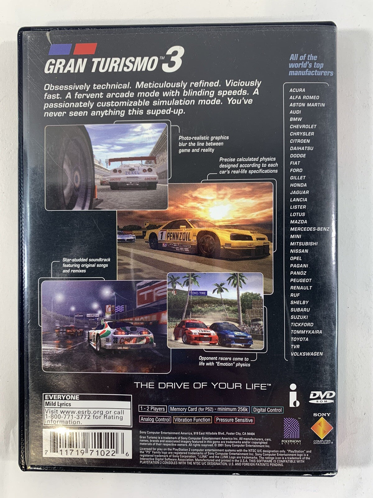 Gran Turismo 3 A-spec (PlayStation 2, 2006) Greatest Hits Game And Case - Tested