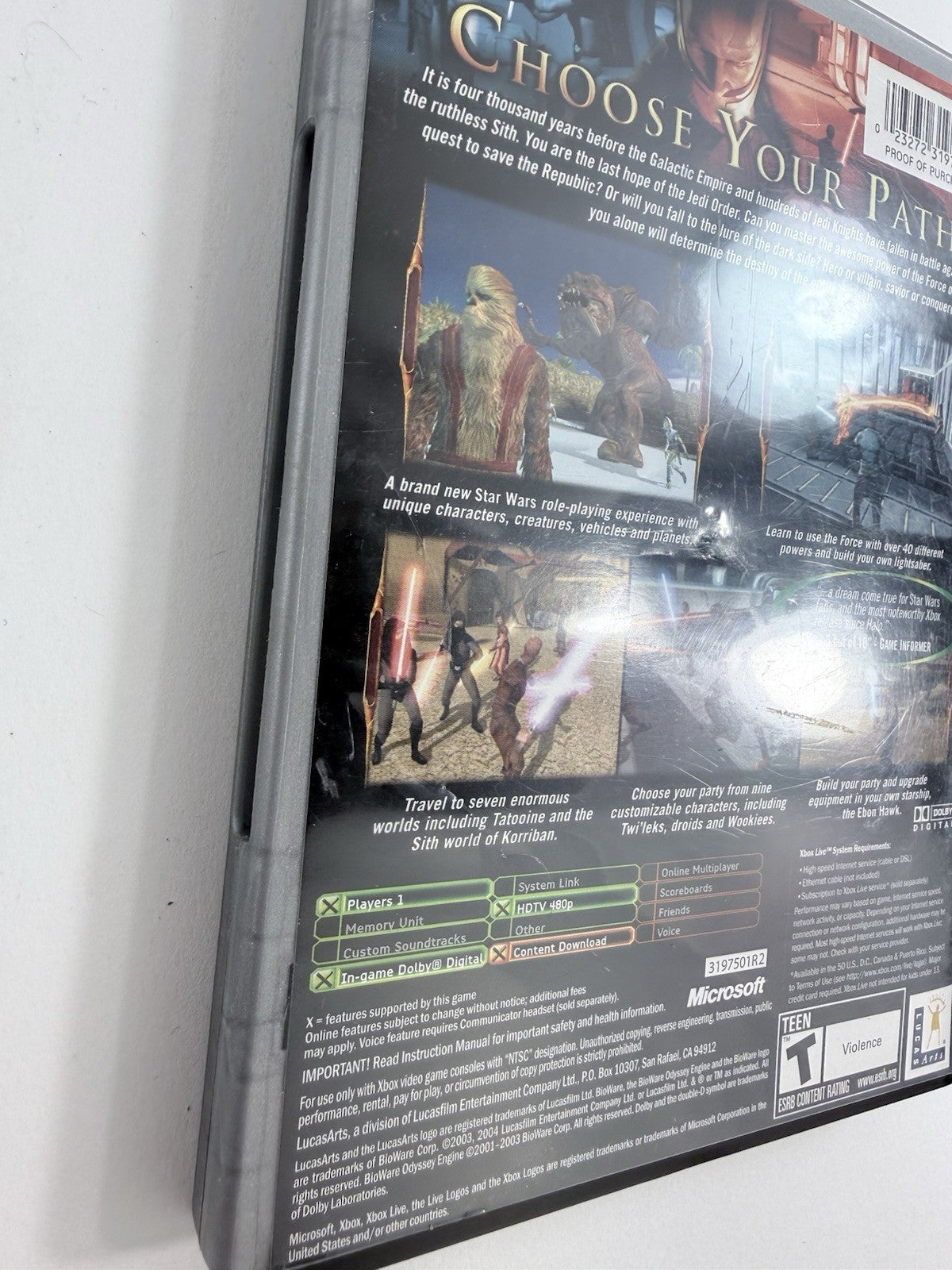 Star Wars Knights of the Old Republic (Xbox, 2004) Game, Case & Manual - Tested