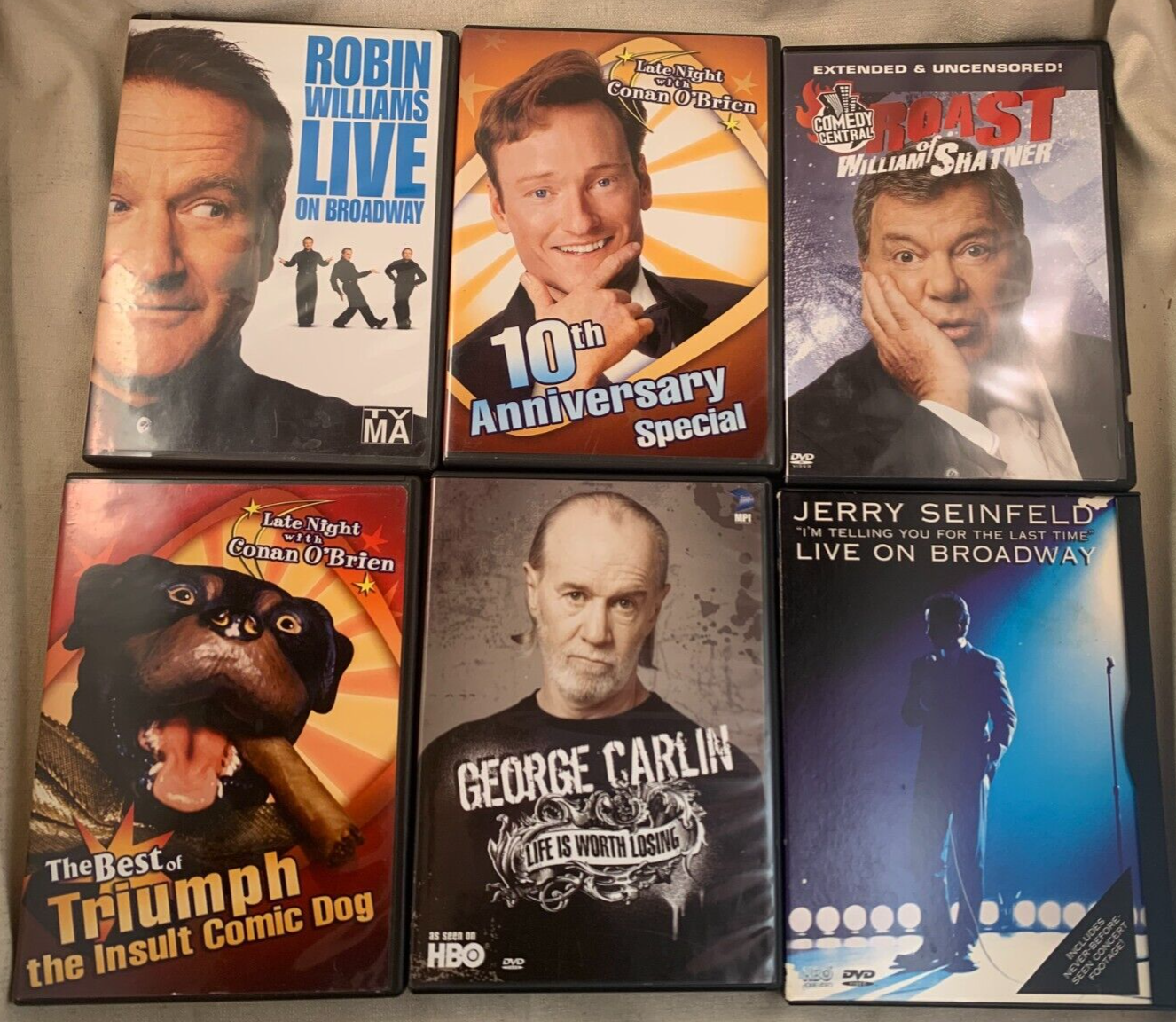 Robin Williams Live (Stand-up DVD bundle) Jerry Seinfeld Live, Conan O'Brien +3