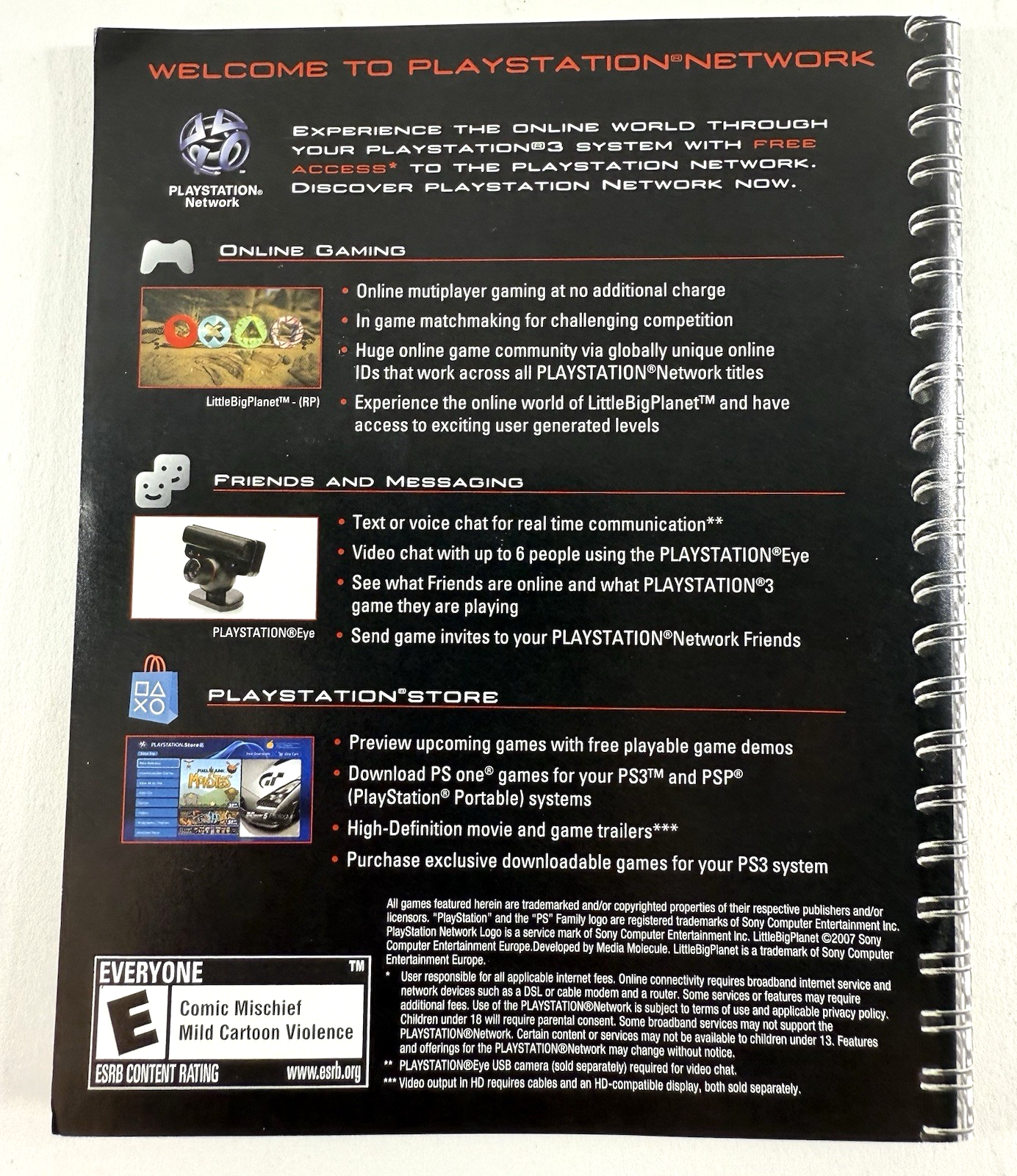 LittleBigPlanet (Sony PlayStation 3, 2008) Game Case Manual Registration Insert