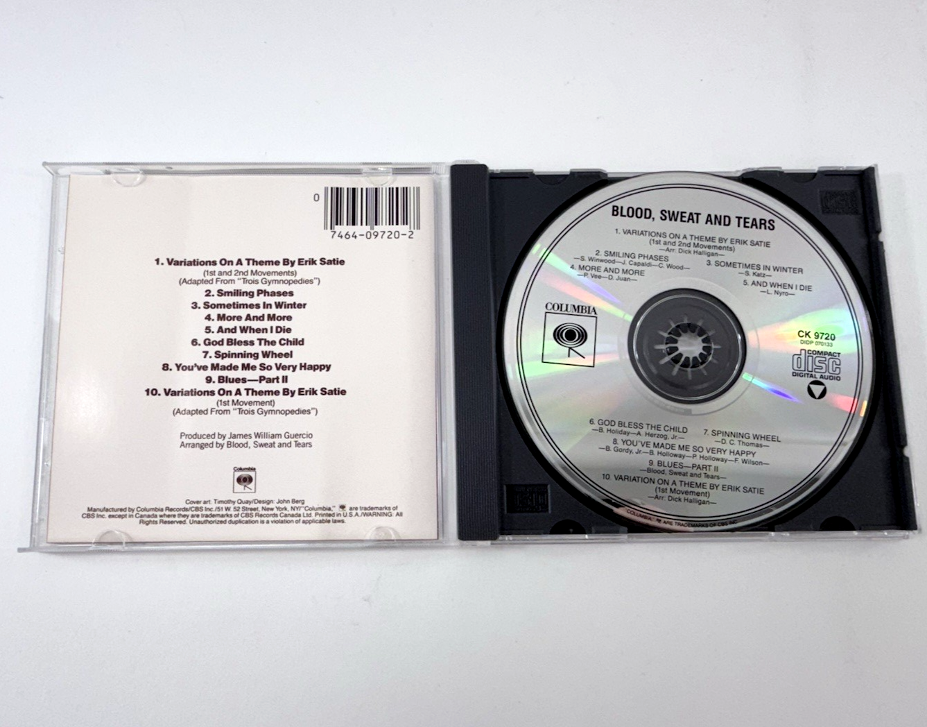Blood, Sweat & Tears by Blood Sweat & Tears (CD, 1987) CK 9720 - Tested
