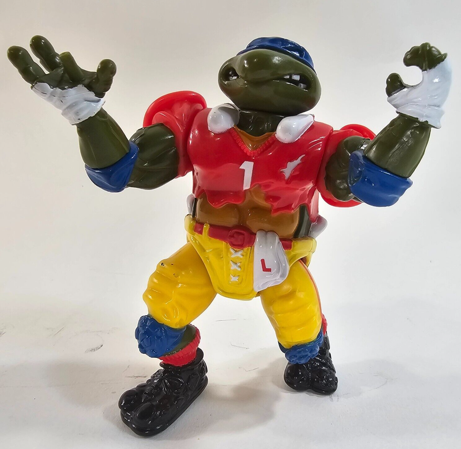 Playmates Toys 1991 TD Tossin' Leo Teenage Mutant Ninja Turtles Action Figure