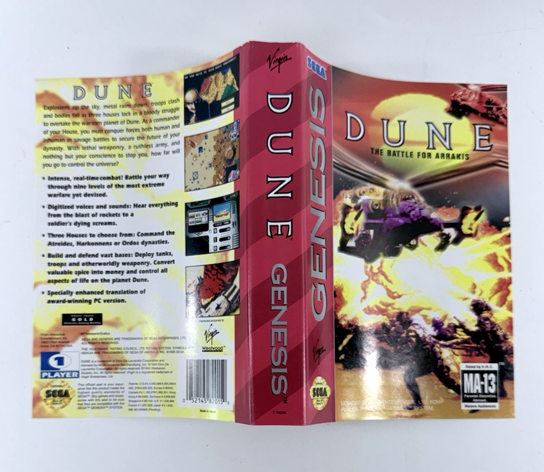 Dune: The Battle for Arrakis (Sega Genesis, 1993) Game and Case - Tested