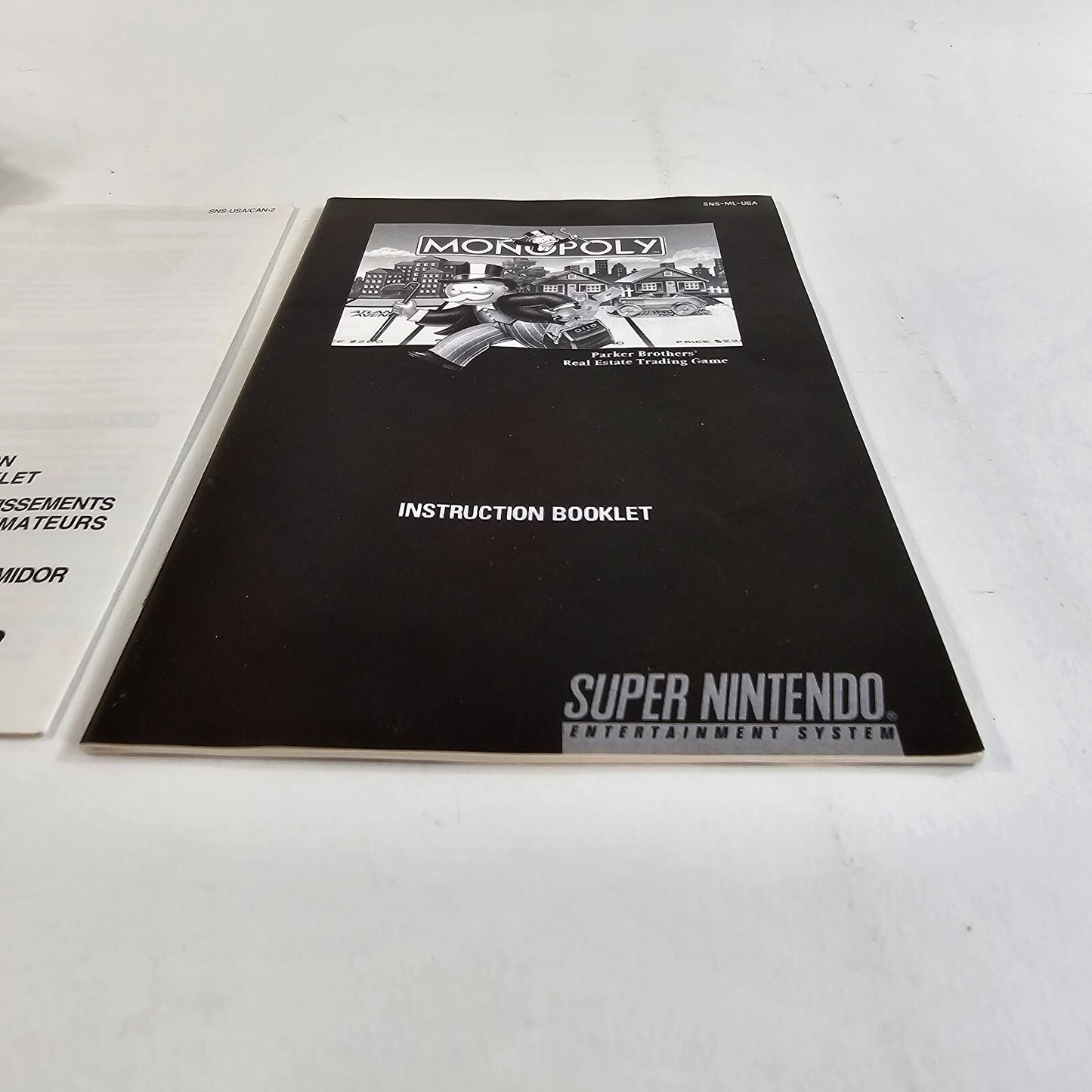 Monopoly (Super Nintendo | SNES, 1992) Box Manual and Insert