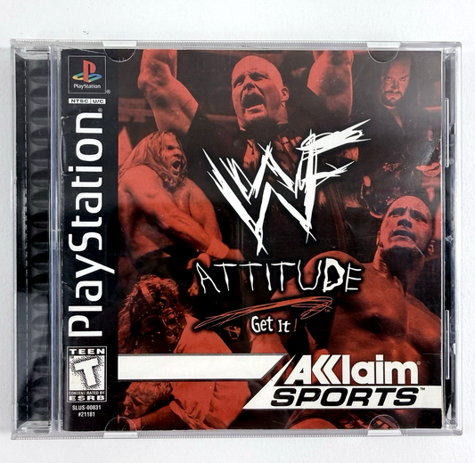 WWF Attitude (PlayStation 1, 1999) Game Case Manual - Tested and Working