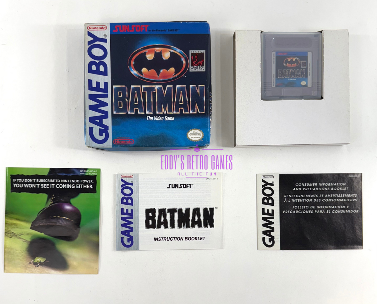Batman: The Video Game (Nintendo Gameboy, 1990) Game Manual Box Inserts - Tested